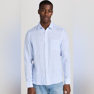 Faherty Linen Laguna Shirt Longsleeve Mens Striped Button Down Shirt (Brand New)